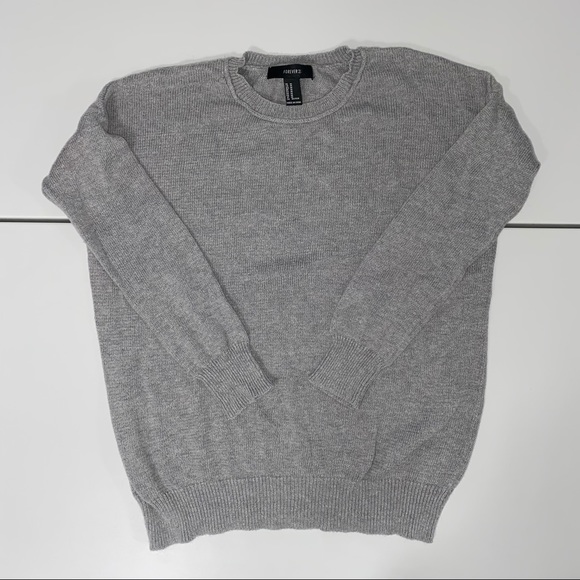 FOREVER 21 GREY LONG SLEEVE SWEATER - Picture 3 of 6
